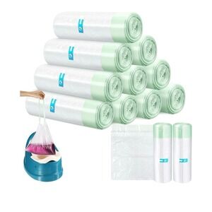 100 Potty Chair Liners with Drawstring Disposable Training Toilet Seat Potty Bag